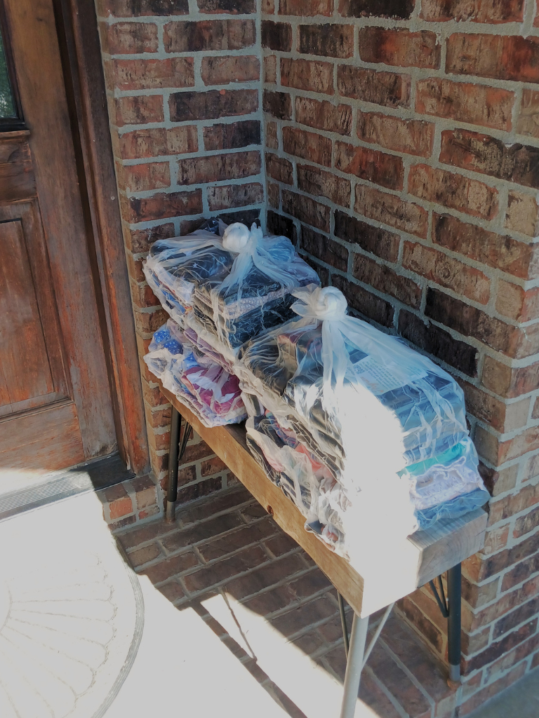 Laundry delivered to customers doorstep.